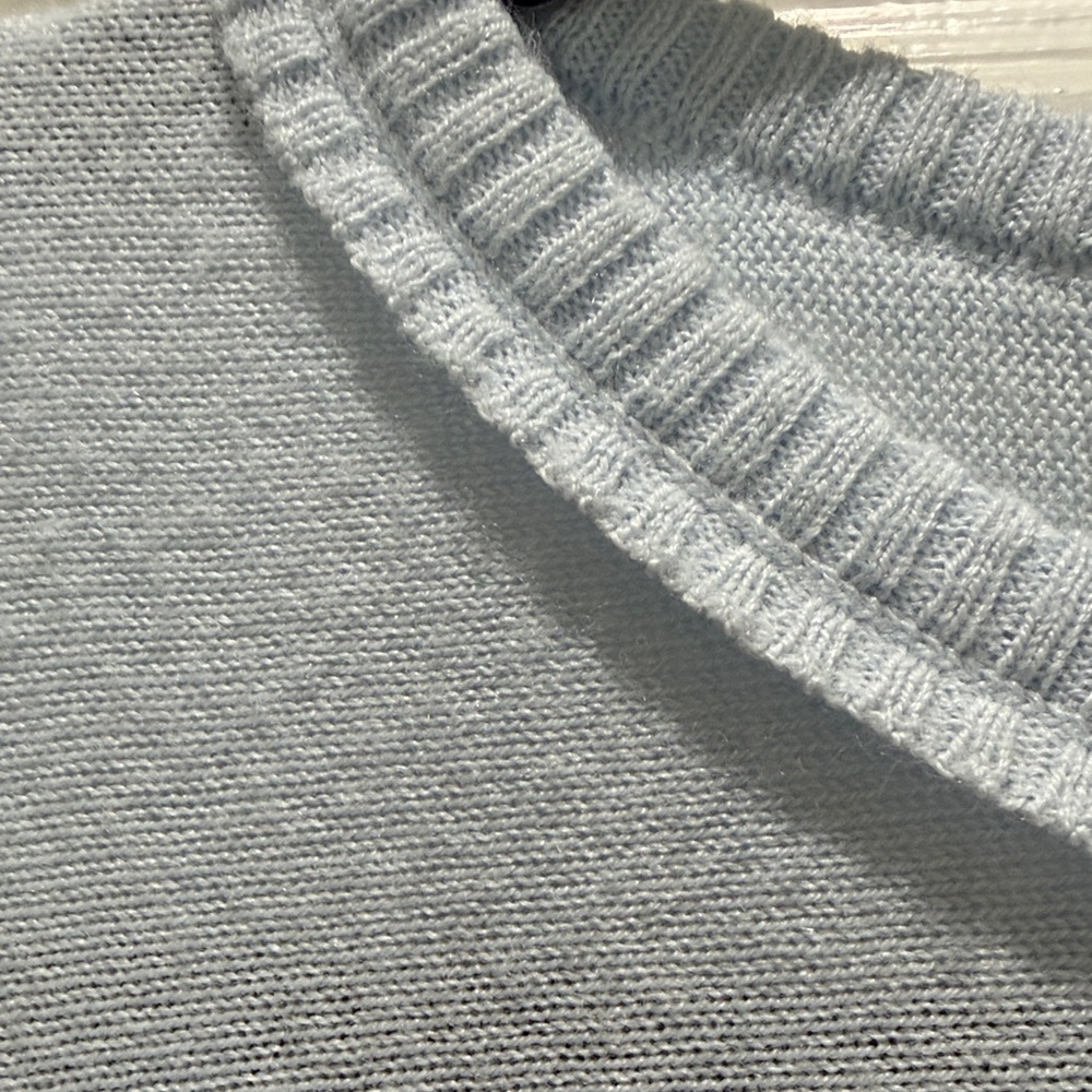 Mer Sea Soft Light Blue Crewneck Oversized Knit Sweater - Picture 3 of 14